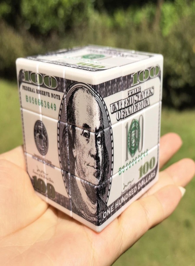 Kugoa 3x3 Magic Cube with 100 Dollar Bill Pattern US Banknote Design Puzzle Cube for Child Adults Toys Smooth Turning Collectible Novelt Speed Cube - Image 3